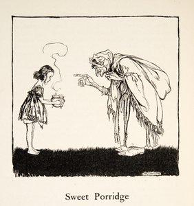 A kicsi elment, és hozta a dobozt, a Little Brother & Little Sister és a Grimm testvérek más meséiből, pub.1917 (litho) alkotó: Arthur Rackham