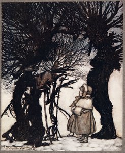 Figyelmeztették őt .. Peter Pan-tól a Kensington Gardens-ben J M Barrie (1860-1937), pub. 1906 alkotó: Arthur Rackham