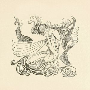 Undine felemelkedett a szökőkútból, sírva az „Undine”-tól alkotó: Arthur Rackham