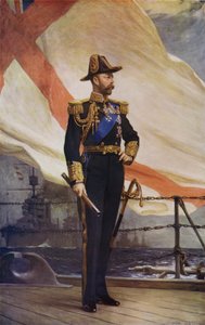 V. György király haditengerészeti egyenruhában (színes litó)
