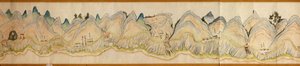 16 000. szállított. Tájolása észak jobbra. Dombormű ábrázolva. Madártávlat. Takarja a Wei folyót Baoji Xianban, Shanxi Sheng-t Shu Dao-ig a Shanxi-Sichuan határon. Településeket, pihenőhelyeket, állomásokat, fogadókat, templomokat, hegyi hágókat, falakat j