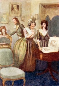 Illusztráció a Büszkeség és balítélethez, Jane Austen alkotó: Arthur Wallis Mills