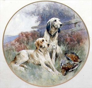 Egy szetterpár őrzi a nyírfajd szárát alkotó: Arthur Wardle