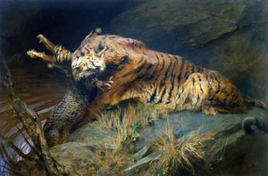 Tigris és krokodil (olaj, vászon)