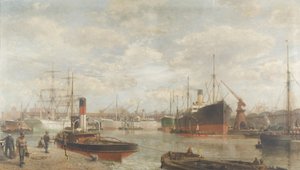 Pillantás 1920-ban a Royal Edward Dock-ból, Avonmouth alkotó: Arthur Wilde Parsons