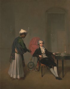 Egy úriember, valószínűleg William Hickey, és egy indián szolga portréja alkotó: Arthur William Devis