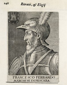 AVALOS, Fernando Francisco Francisco (1490-1546). Spanyol hadvezér. Xilográfia. SPANYOLORSZÁG. MADRID (AUTONÓM KÖZÖSSÉG). Madrid. Nemzeti Könyvtár