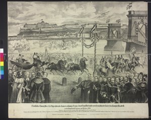 A császári pár érkezése az udvari raktárba Budapesten 29-én. január 1866. alkotó: Artist Unknown