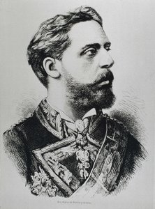 VII. Károly, Carlos Maria de los Dolores de Borbon y Austria-Este (1848-1909). A karlista trónkövetelő Spanyolország trónjára, mint VII. Spanyolország. Karlista. VII. Károly, karlista trónkövetelő. Megjelent a "La ilustracion Espanola y Americana" című fol alkotó: Artist Unknown