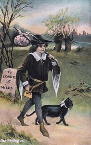 Dick Whittington útban London felé (nyomtatás) alkotó: Artist Unknown