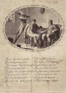 VII. FERDINÁND spanyol király (1784-1833). Spanyolország királya (1808-1833). VII. Ferdinánd franciaországi fogsága. Metszet. SPANYOLORSZÁG. ANDALÚZIA. CADIZ. San Fernando. Városi Történelmi Múzeum alkotó: Artist Unknown