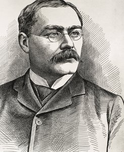 KIPLING, Rudyard (1865-1936). Indiában született brit író. Irodalmi Nobel-díj 1907. Kipling portréja. Metszet. alkotó: Artist Unknown