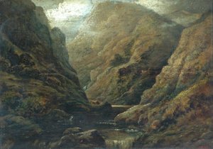 Hegyvidéki táj (olaj, vászon) alkotó: Artist Unknown