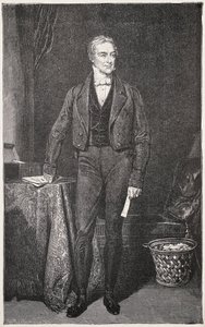 PEEL, Robert (1788-1850). Az Egyesült Királyság miniszterelnöke (1834-1835 és 1841-1846). Metszet Rafael Ward számára. Metszet. alkotó: Artist Unknown