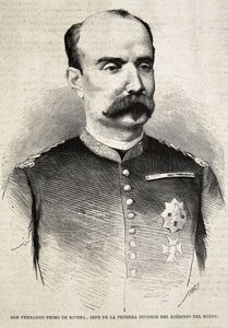 PRIMO DE RIVERA, Fernando (1831-1921). Spanyol katona és politikus. Fernando Primo de Rivera, aki a harmadik karlista háborúban harcolt. Metszet. alkotó: Artist Unknown