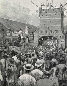 Fülöp-szigetek (1899). Tiltakozás Manilában. (metszet) alkotó: Artist Unknown