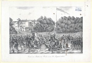 Jelenet a Práterben (Bécsben) 23 órakor. Augusztus 1848 alkotó: Artist Unknown