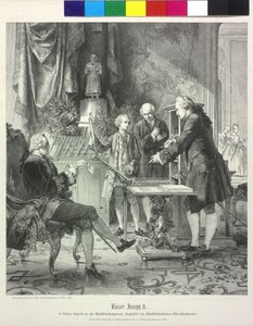 A tizenéves II. József császár a nyomdában alkotó: Artist Unknown