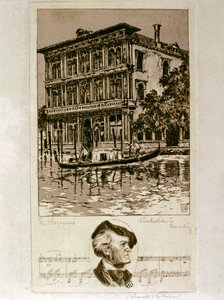 Wagner Velencében (metszet) alkotó: Artist Unknown