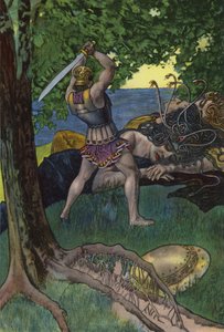 Perseus levágta Medúza fejét (színes litó)