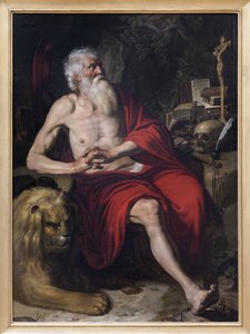 Szent Jeromos meditál, Artus Wolffortnak (1581-1641) tulajdonított festmény. Fényképészet, KIM Youngtae, Lyon, Musee des Beaux Arts de Lyon. alkotó: Artus Wolfaerts or Wolffort