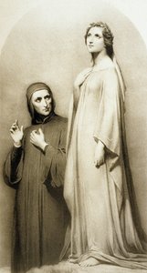 Dante és Beatrice (metszet) alkotó: Ary (after) Scheffer