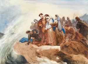 Illusztráció Friedrich Schiller Der Taucher, A búvár című balladájához.