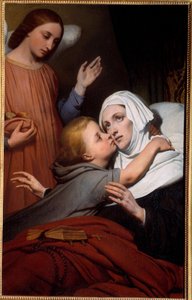 A jótékonykodó gyermek Egy kisgyerek csókot ad egy allite nőnek. Ary Scheffer (1795-1858) festménye, 1840 Nantes, Musee des Beaux Arts alkotó: Ary Scheffer
