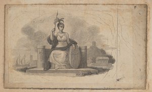 Bankjegymatrica Amerikát ábrázoló női alakkal, kb. 1824-37.