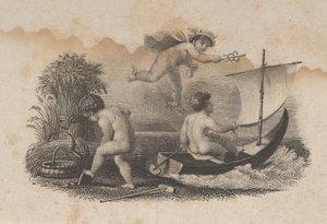 Bankjegymatrica három puttival, amelyek a kereskedelmet és a mezőgazdaságot szimbolizálják, kb. 1824-37.