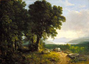 Táj, fedett kocsival (olaj, vászon) alkotó: Asher Brown Durand