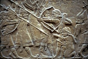 Ashurbanipal a Til-Tuba-i csatában, ie 650-620 között alkotó: Assyrian