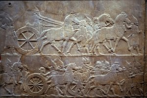 Ashurbanipal a Til-Tuba-i csatában, ie 650-620 között alkotó: Assyrian
