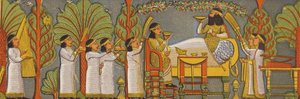 Asszír bankett jelenet (színes litográfia) alkotó: Assyrian