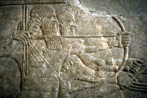 II. Ashurnasirpal király egy királyi oroszlánvadászat során, ie 650-620 között alkotó: Assyrian
