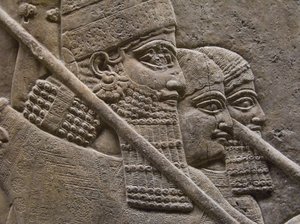 II. Ashurnasirpal király egy királyi oroszlánvadászat során, 7. század. időszámításunk előtt alkotó: Assyrian