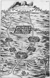 Mezopotámia, a tigris és az Eufrátesz – a Tirris Bábelben”, Athanasie Kirecheri S.J., Amszterdam alkotó: Athanasius Kircher