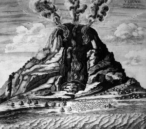 A Vezúv vulkánja – Athanasi Kircheri „A földalatti világ” című művében alkotó: Athanasius Kircher
