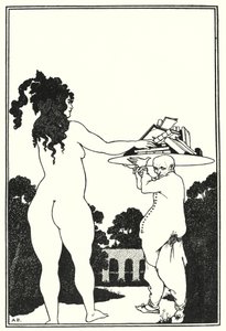 Aubrey Beardsley könyvtányérja (metszet) alkotó: Aubrey (after) Beardsley