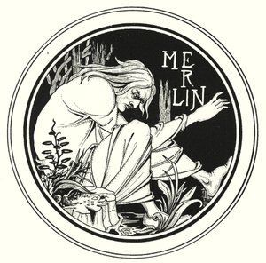 Merlin (metszet) alkotó: Aubrey (after) Beardsley