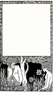 Tervezés a pogány iratok címlapjához, 1893, 1914 alkotó: Aubrey Beardsley