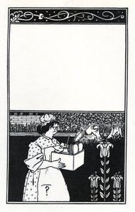 H.D. Traill "The Barbarous Britishers" című könyvének borítóterve. alkotó: Aubrey Beardsley