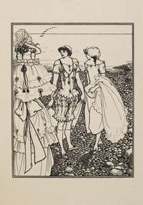 Dieppe Beachen (A fürdőzők), egy Ötven rajz könyvéből alkotó: Aubrey Beardsley
