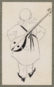 Pierrot mandolinnal, 1894 alkotó: Aubrey Beardsley