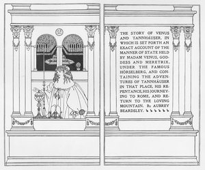 Címlap a Vénusz és Tannhauser történetéből, 1895 alkotó: Aubrey Beardsley