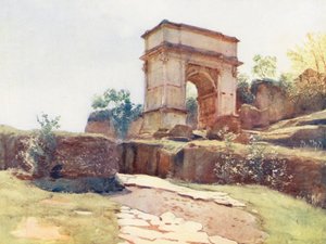 Róma: Via Sacra felől (színes litográfia)