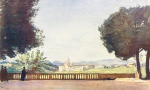 Róma: Doria (színes litográfia): Szent Péter a Villa Pamphili Doria felől (színes litográfia)