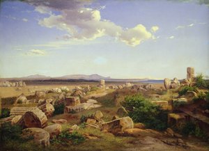 A Selinunte-i templomromok (olaj, vászon) alkotó: August Bromeis