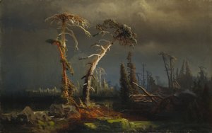 Felszálló viharok – viharban haldokló őserdő (olaj, vászon)