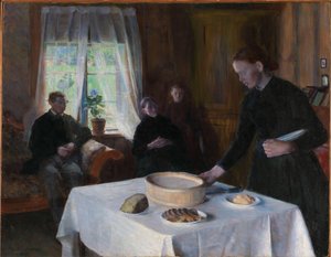 Az asztalterítés alkotó: August Eiebakke